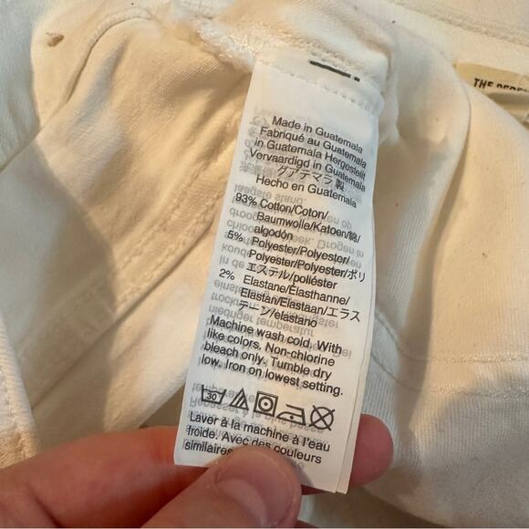 Madewell The Perfect Vintage Crop Jeans in Tile White: Raw-Hem Edition Sz 31 - Picture 10 of 16